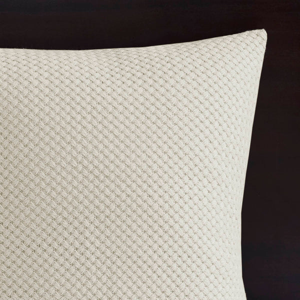 JLA Home Madison Park Signature - Oversized Cotton Jacquard Comforter Set with Removable Duvet Insert, Euro Shams & Decorative Pillows Ivory MPS10-497