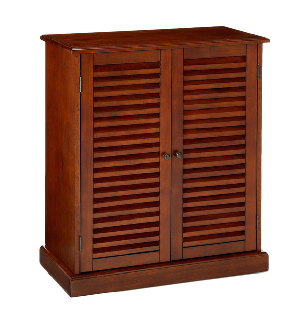 English Elm Modern Shoe Cabinet with Louver Doors and Adjustable Shelves — Compact 30"W x15"D x34.5"H Organizer and Entryway Storage Solution Oak 36 L x 33 W x 7 H B011P191540