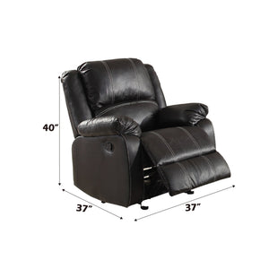 English Elm Zuriel Plush Synthetic Leather Recliner Chair with Pocket Springs, Pillow-Top Arms for Ultimate Comfort Black 33 L x 31 W x 26 H B2726P253080