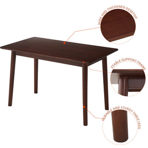 English Elm 47-inch Walnut Solid Wood Dining Table for Small Spaces Seats 4 Rustic Modern Kitchen Table, Easy Assemble W2720P204047