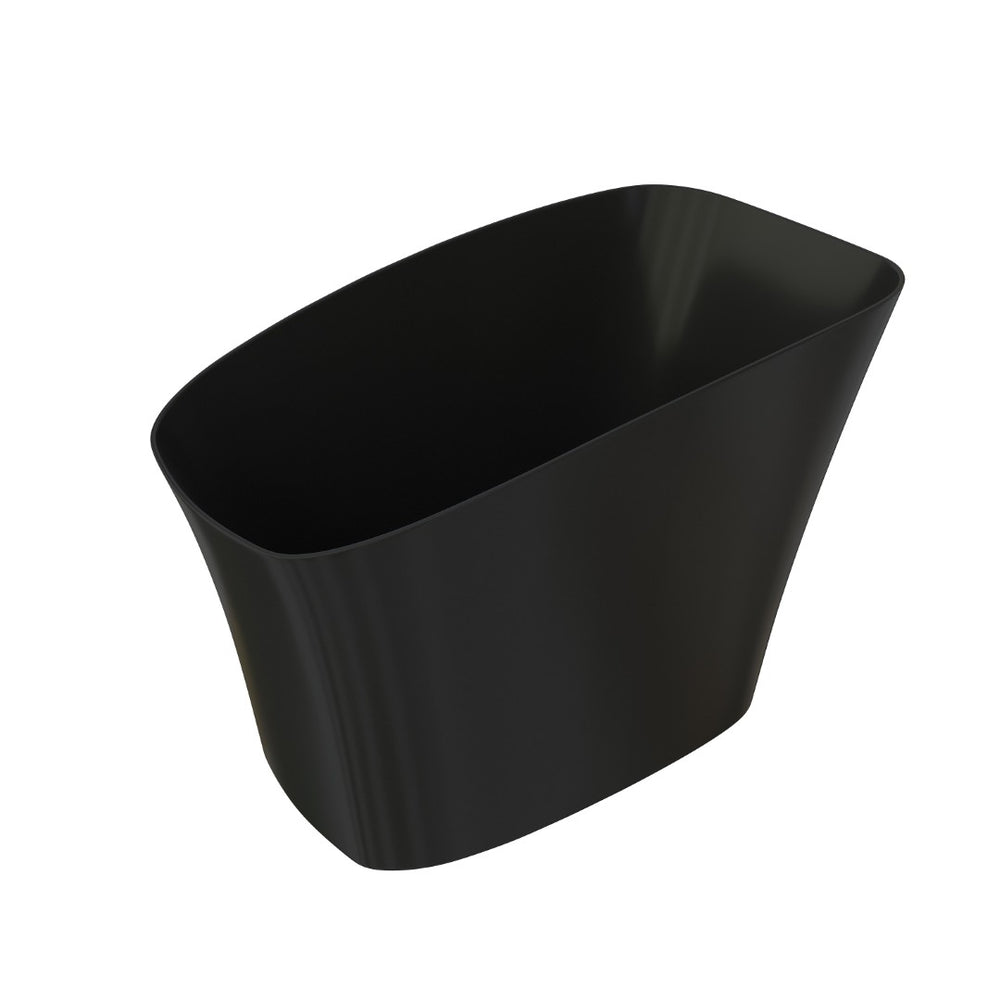 English Elm 51" Matte White Stone Resin Freestanding Soaking Tub with Built-in Acrylic Shelf T3785P490213
