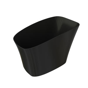 English Elm 51" Matte White Stone Resin Freestanding Soaking Tub with Built-in Acrylic Shelf T3785P490213