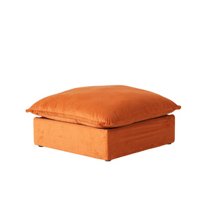 English Elm Sky Cloud Sectional Sofa with Cloud-Like Comfort, Modular L-Shaped Velvet Seating, Removable Covers, Storage Ottoman Orange B341S00020