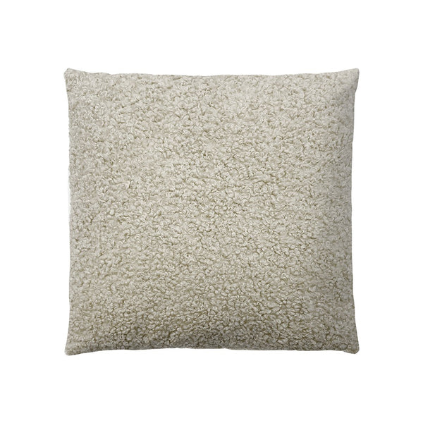 JLA Home Chapel Hill - Solid Boucle Feather-Blend Square Pillow with Off-White Texture, Removable Cover, 20x20 Accent Beige CH30-0041