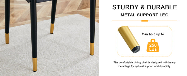 English Elm 4 Modern Dining Chair Set – Stylish White & Grey High-Back Pu Chairs With Sturdy Black Legs, 4-Pack W1151P192238