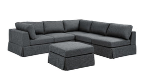 English Elm 6-Piece Upholstered Sectional Sofa - Reversible Modular Design, Family-Friendly Comfort & Style B343S00016