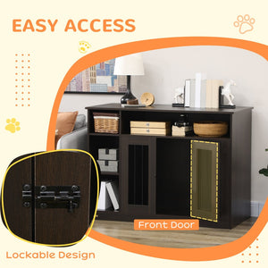 English Elm Pawhut Stylish Dog Crate Furniture With Adjustable Shelf & Flat Top, Perfect For Medium To Large Dogs W2225P217162-GIGA