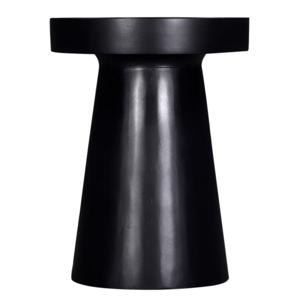 English Elm Glam FSC-Certified Mango Wood End Table 16" Round Top Pedestal 21" Height Black Finish Accent B2741P286135