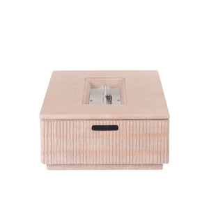 English Elm Outdoor Rectangular Mgo Concrete Fire Pit 50000 Btu Propane Patio Focal Point N772P409036T