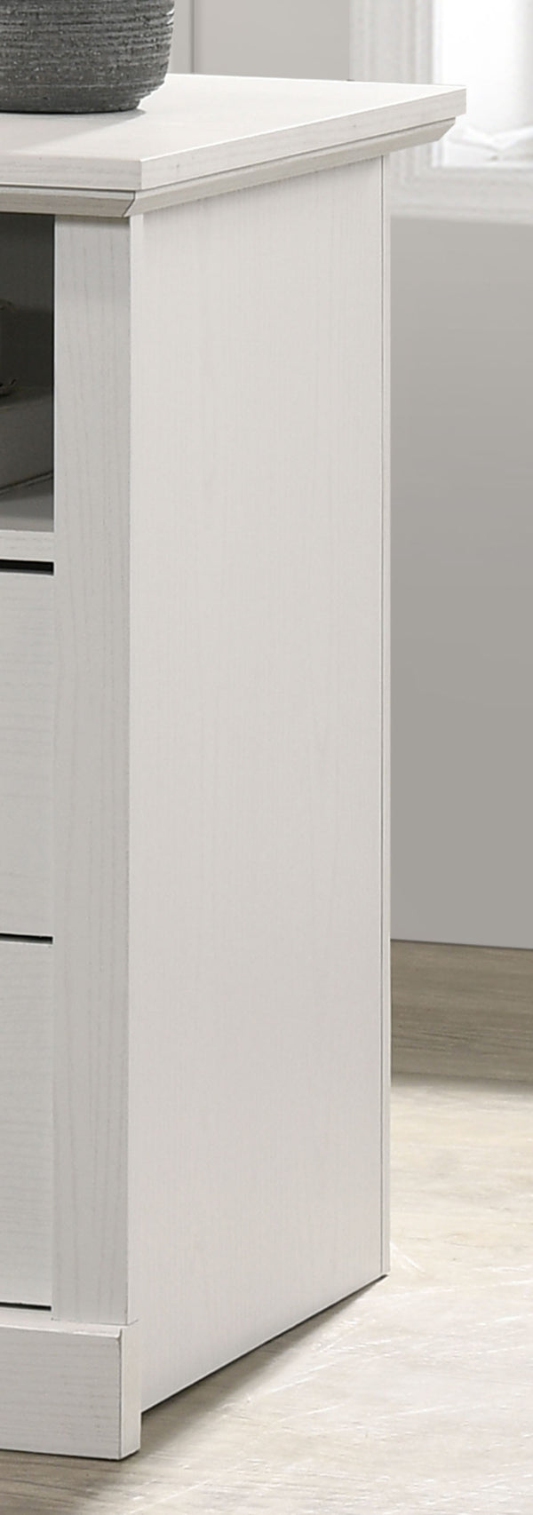 English Elm Elara 2-Drawer Nightstand with USB-A & USB-C Charging, Open Shelf, Modern Metal Pulls, Durable Design White B061P360306