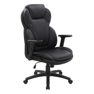 OSP Home Furnishings Exec High Back Bonded Leather Office Chair with Lumbar Support and Flip Arm Rests EC91150-EC3
