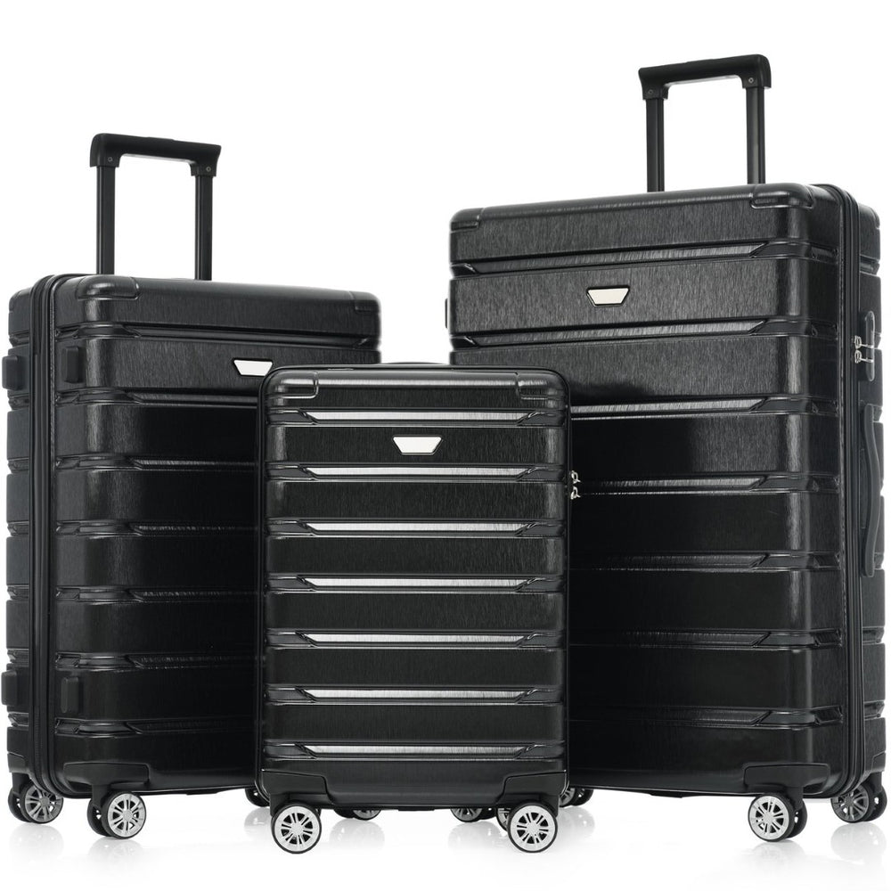 English Elm Hardshell 3 Piece Travel Set with Spinner Wheels Abs Pc Suitcase for Easy Airport Rolling N730P245304B