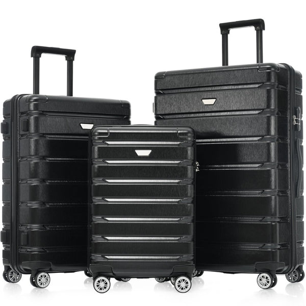 English Elm Hardshell 3 Piece Travel Set with Spinner Wheels Abs Pc Suitcase for Easy Airport Rolling N730P245304B