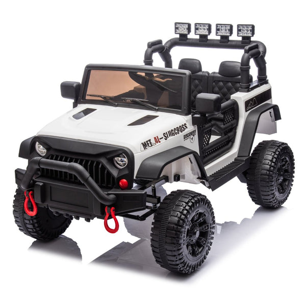 English Elm 24v Kids Electric Ride on Car with Parental Remote Dual Motors and Four Wheel Suspension White W1578P208323