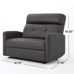 English Elm Christopher Knight Home® - Reclining Loveseat with Push-Back Recline, Plush Tufted Fabric Sofa, Compact Wall-Hugger Design Slate 61372.00MF