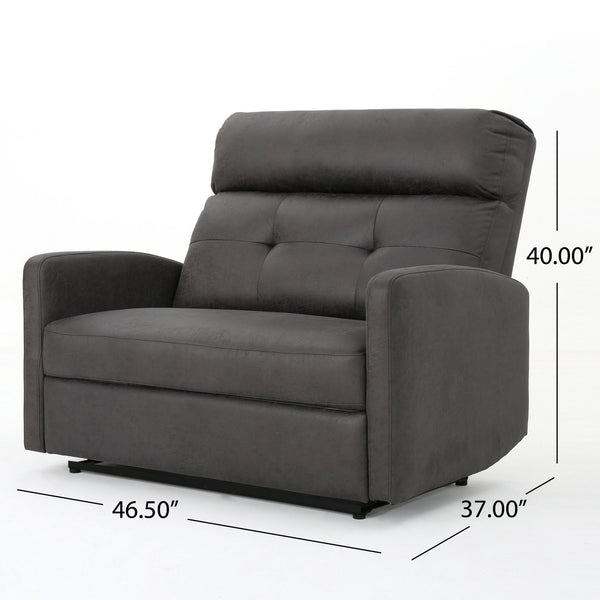 English Elm Christopher Knight Home® - Reclining Loveseat with Push-Back Recline, Plush Tufted Fabric Sofa, Compact Wall-Hugger Design Slate 61372.00MF