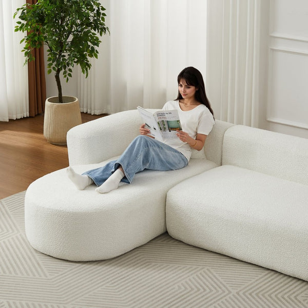 English Elm [video]109.4" Chenille Cloud Sectional Sofa Sink-in Foam L-shape Couch for Modern Living W3505S00051