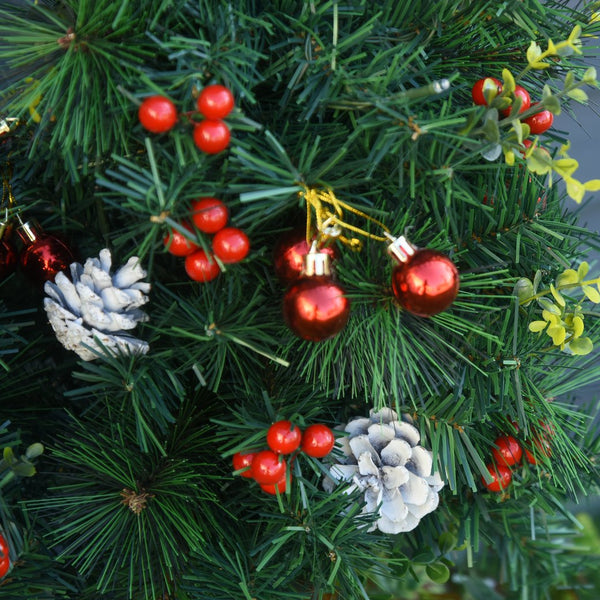 English Elm HOMCOM 22.5" Outdoor Pre-Lit Christmas Shrub 2-Pack with 24 Warm White LEDs, 8 Modes & Stakes W2225P249634