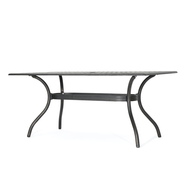 English Elm Christopher Knight Home® - AUSTIN 68" Rectangle Table - Cast Aluminum Copper Patio Dining Table with Weave Top & Flared Legs for Outdoor Entertaining 60097.00SCOP