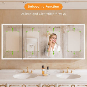 English Elm Lighted Aluminum Medicine Cabinet Smart Mirror with Anti-fog Led and Built-in Usb Outlet W5609P461522