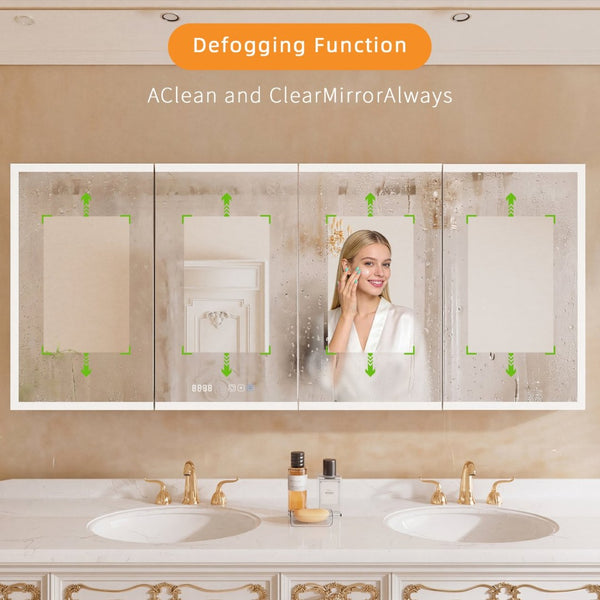 English Elm Lighted Aluminum Medicine Cabinet Smart Mirror with Anti-fog Led and Built-in Usb Outlet W5609P461522