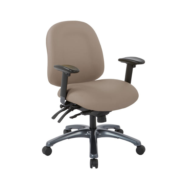 OSP Home Furnishings Multi-function Ergonomic Mid Back Office Chair with Lumbar Support and Titanium Base Stratus 8512-R103