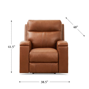 English Elm Venice Premium Power Headrest Zero Gravity Recliner Brown Leather, Memory Foam, Pocket Coil Comfort B2705P338106