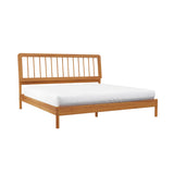 Spindle Midcentury Modern Solid Wood King Bed Caramel CMAB8BCA Walker Edison