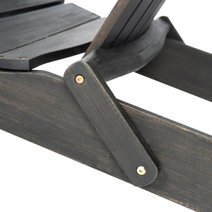 English Elm Christopher Knight Home® - Folding Adirondack Chair Acacia Wood Outdoor Lounge Seat with Slatted Back, Wide Arms, Durable Comfort DARK GREY N770P358873B