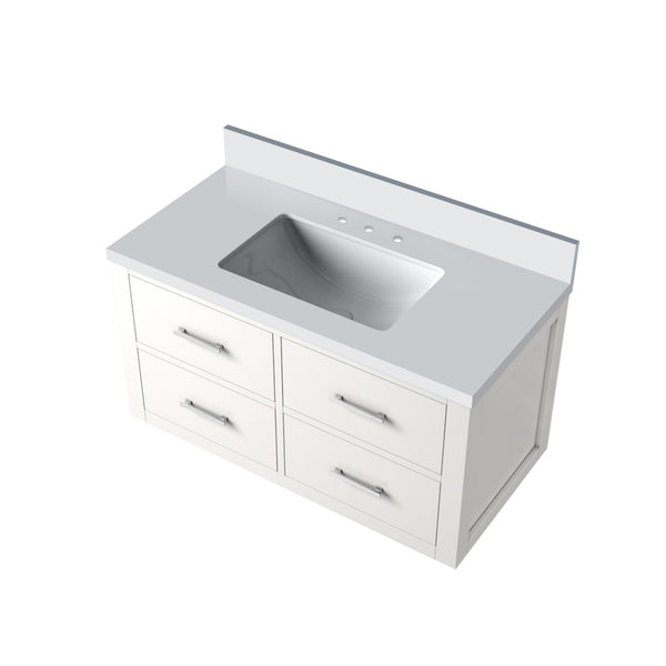 English Elm White Single Bath Vanity 36" W X 22" D With Cultured Marble Top - Elegant, Durable & Fully Assembled B2731P257979-GIGA