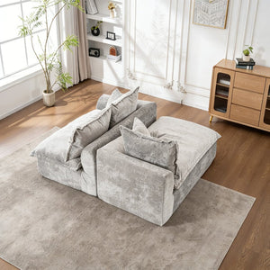 English Elm 103" Chenille Cloud Sectional Modular L Shape Sofa for Spacious Living Room Comfort W1170S00043
