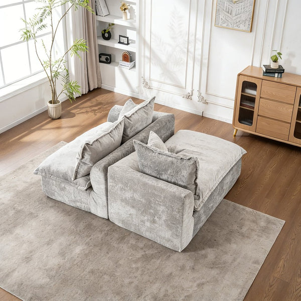 English Elm 103" Chenille Cloud Sectional Modular L Shape Sofa for Spacious Living Room Comfort W1170S00043