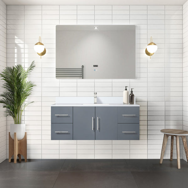 English Elm Dark Grey 48 in Bath Vanity with Cultured Marble Top, Solid Wood Frame, Soft-Close Drawers, Ample Storage B2731P258645