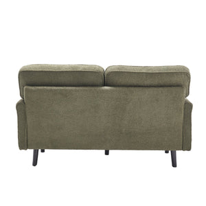 English Elm Loveseat Modern Mid-Century 2-Seater with USB Type-C Charging, Removable Zippered Covers, Sturdy Wood Legs Green W395P238825