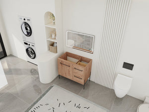 English Elm 36" Freestanding Vanity with Integrated Resin Sink Soft Close Drawers Modern Bath W999P405130