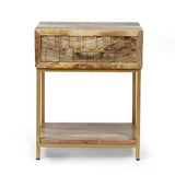 Christopher Knight Home® - Noble House - Watts Handcrafted Boho Mango Wood Nightstand, Natural