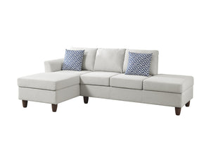 English Elm Hidden Compartment Modular Sectional with Pull Out Drawer and Coordinated Accent Pillows Beige B2730S00064