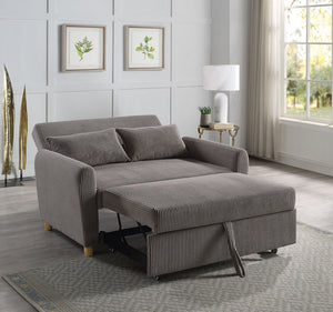 English Elm Justina Corduroy Convertible Loveseat Sleeper with Wood Legs for Studio or Guest Room B2749P413227
