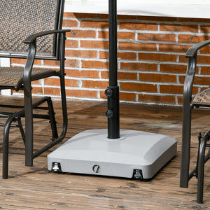 English Elm Outsunny Wheeled Patio Umbrella Stand Fillable Heavy Duty Pe Base with Locking Wheels W2225P174233