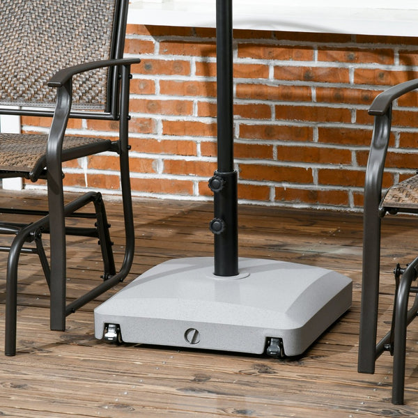 English Elm Outsunny Wheeled Patio Umbrella Stand Fillable Heavy Duty Pe Base with Locking Wheels W2225P174233