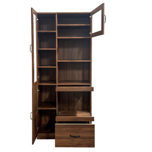 English Elm Kitchen Farmhouse Pantry Cabinet Tall Freestanding Three Door Pull Out Organizer W331S00208