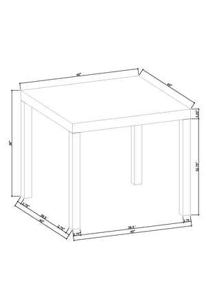 English Elm 5pc Counter Height Dining Set with Round Weathered Table and Plush High-Back Upholstered Chairs for Stylish Comfort and Everyday Entertaining Black,Brown,Cream,Mocha 48.5 L x 48.5 W x 9 H B011S01935
