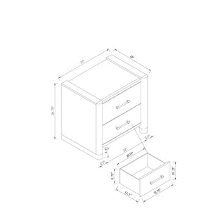 English Elm Sarai Brown Nightstand with Spacious Drawers, Solid Wood + MDF, Acrylic Handles & Metal Detail B201P391235