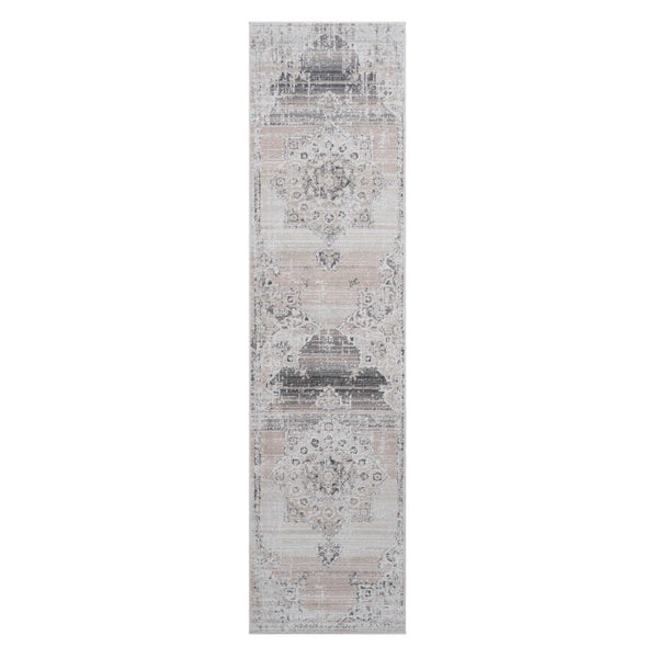 English Elm Payas Elegant 2X8 Cream & Beige Medallion Runner Rug - Durable, Soft, Machine-Woven For High Traffic Homes B189P183565-GIGA