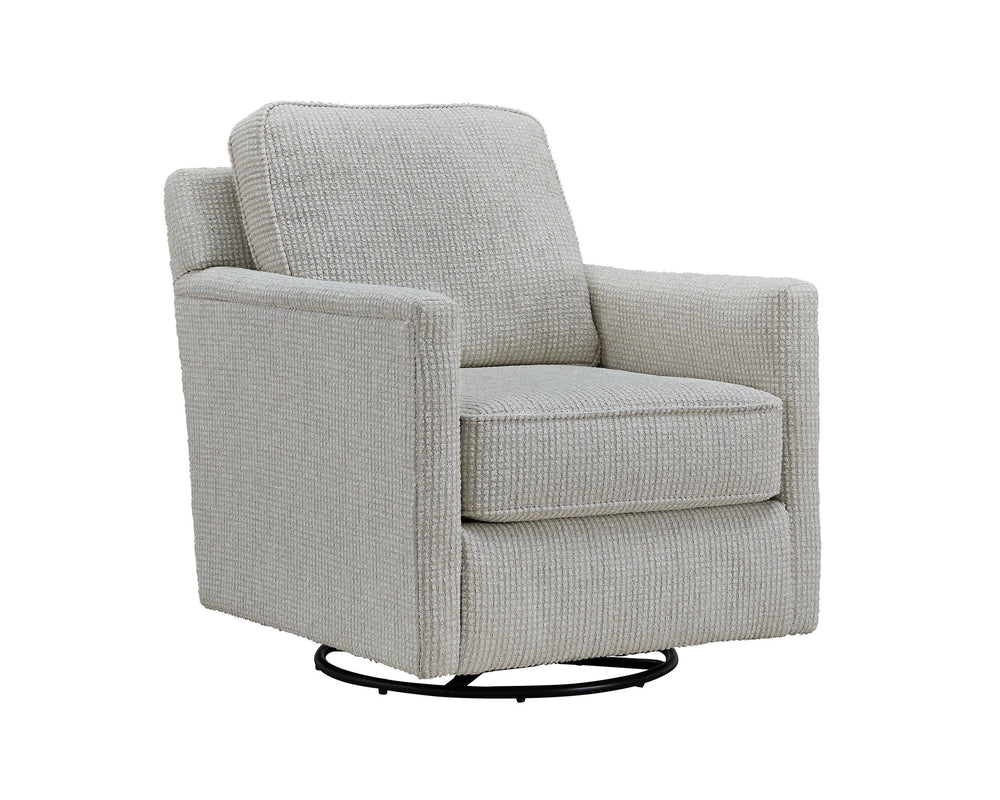 Fusion Hogan Cotton Swivel Glider Accent Chair In Grey - Stylish, Comfortable, And Perfect For Any Room Grey Ws ,99% Polypropylene 1% Polyester 21-02g Poof Cotton Swivel Glider