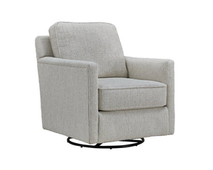 Fusion Hogan Cotton Swivel Glider Accent Chair In Grey - Stylish, Comfortable, And Perfect For Any Room Grey Ws ,99% Polypropylene 1% Polyester 21-02g Poof Cotton Swivel Glider