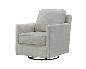 Fusion Hogan Cotton Swivel Glider Accent Chair In Grey - Stylish, Comfortable, And Perfect For Any Room Grey Ws ,99% Polypropylene 1% Polyester 21-02g Poof Cotton Swivel Glider