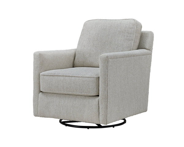 Fusion Hogan Cotton Swivel Glider Accent Chair In Grey - Stylish, Comfortable, And Perfect For Any Room Grey Ws ,99% Polypropylene 1% Polyester 21-02g Poof Cotton Swivel Glider