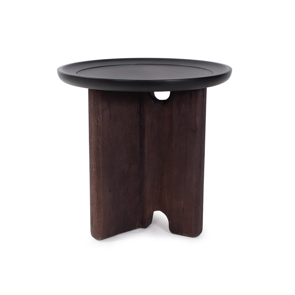 Howard Elliott Rounded Mango Wood Tray Side Table With Elegant Brown Finish And Unique Split Leg Design For Stability Brown Wood 210005-howard-elliott