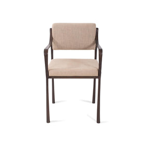 Howard Elliott Odile Upholstered Dining Chair – Industrial Rustic Design With Sturdy Iron Frame & Soft Canvas Seat Brown Iron,Canvas 210007-howard-elliott